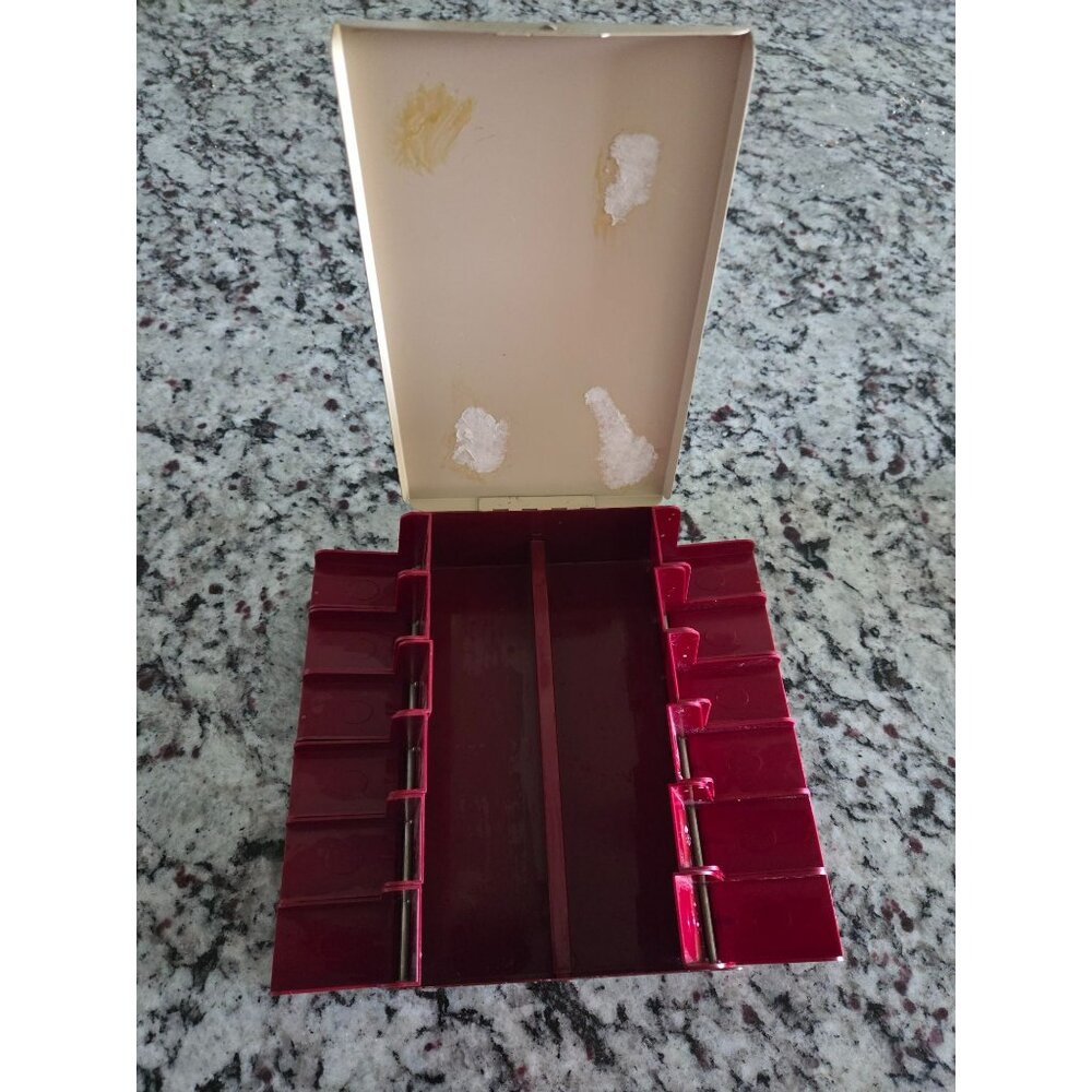 Vintage Kodak compartment file box picture slide metal box red/tan - Picture 4 of 8